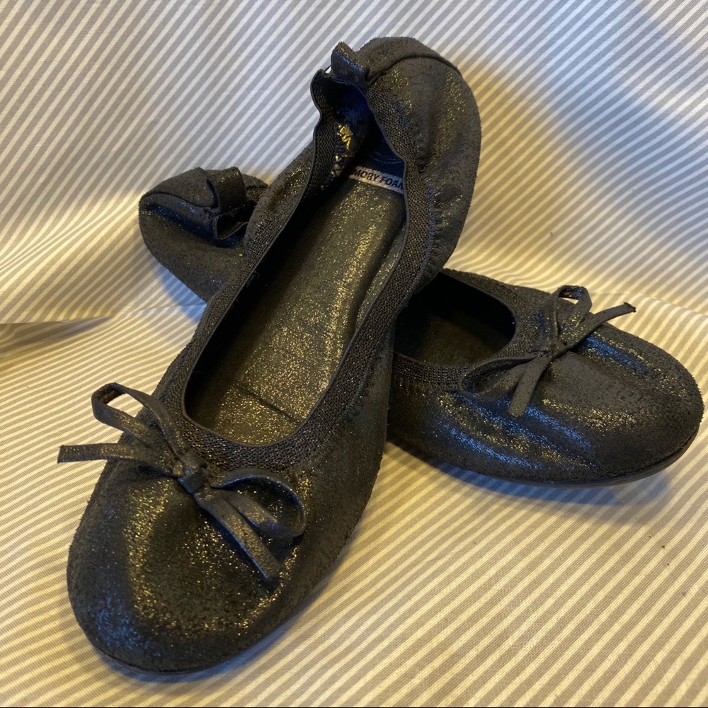 Sparkly black ballet flats